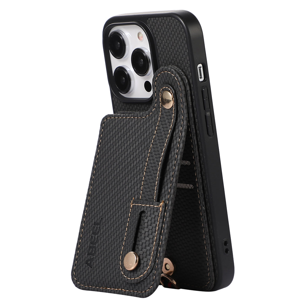ABEEL Style 03 Phone Case for iPhone 13 Pro Max Carbon Fiber Texture PU Leather TPU RFID Blocking Card Holder Kickstand Cover ABEEL Style 03 Phone Case for iPhone 13 Pro Max Carbon Fiber Texture PU Leather TPU RFID Blocking Card Holder Kickstand Cover